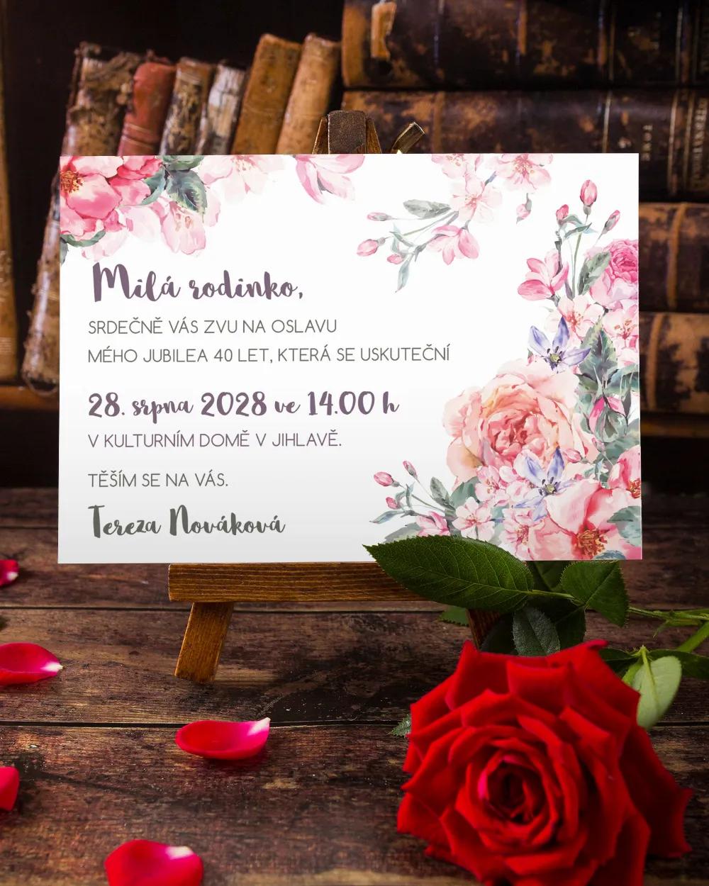 Pozvánka na narozeniny – Šípkové růže