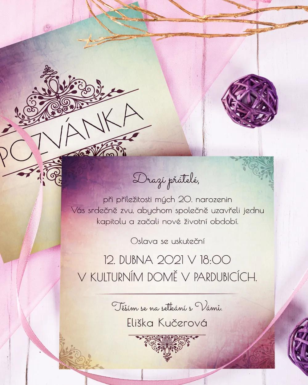 Pozvánka na narozeniny – Trendy retro