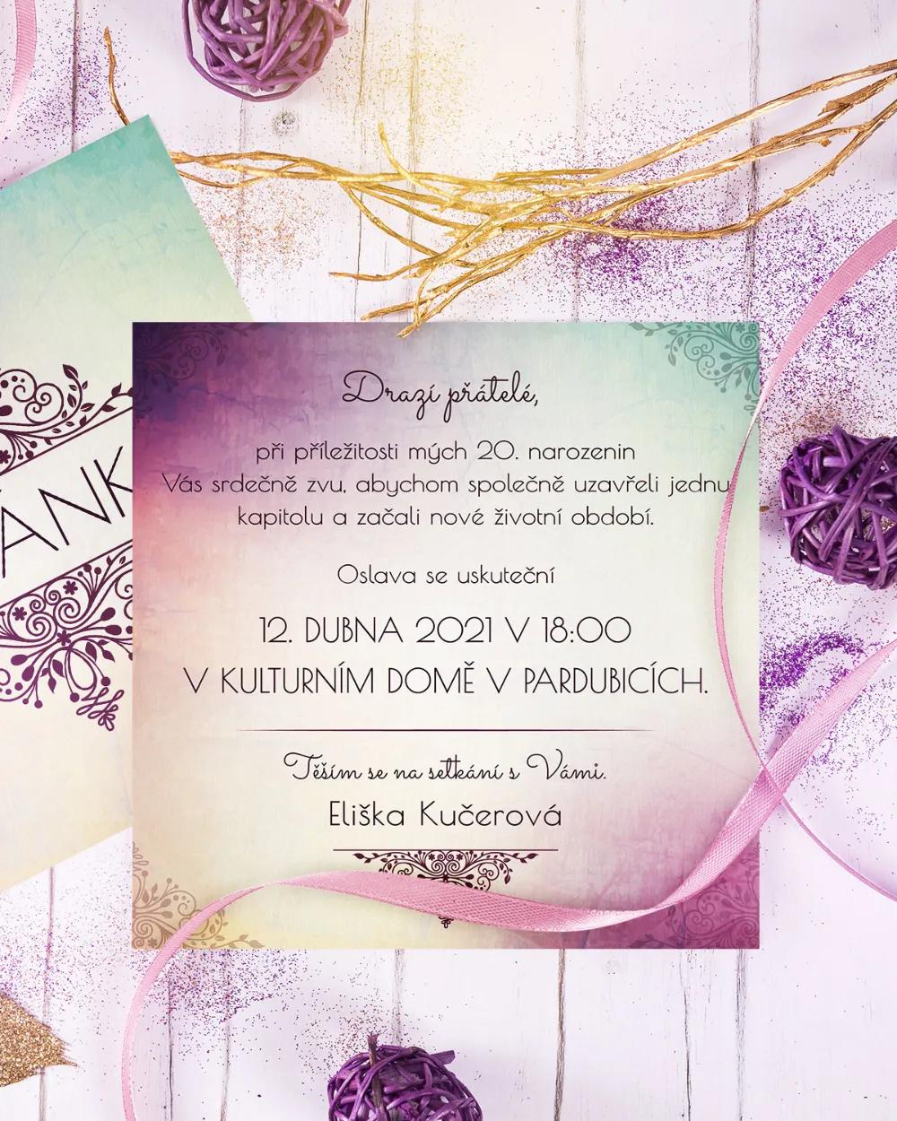 Pozvánka na narozeniny – Trendy retro 1/5