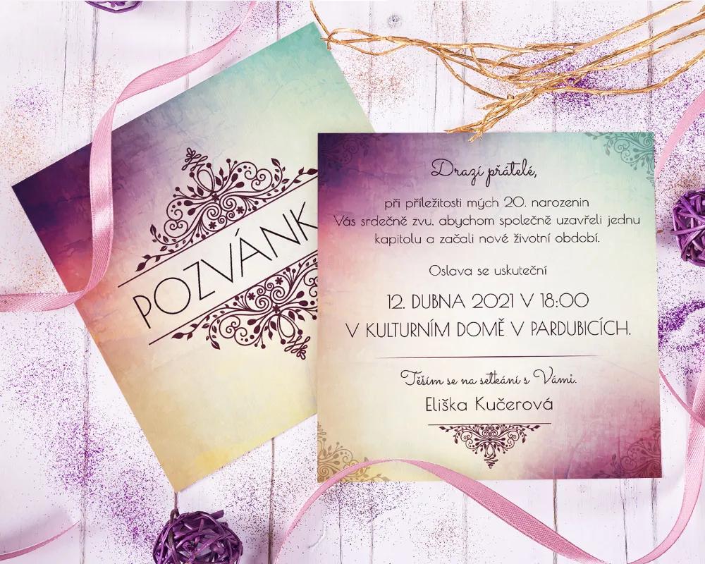 Pozvánka na narozeniny – Trendy retro 3/5