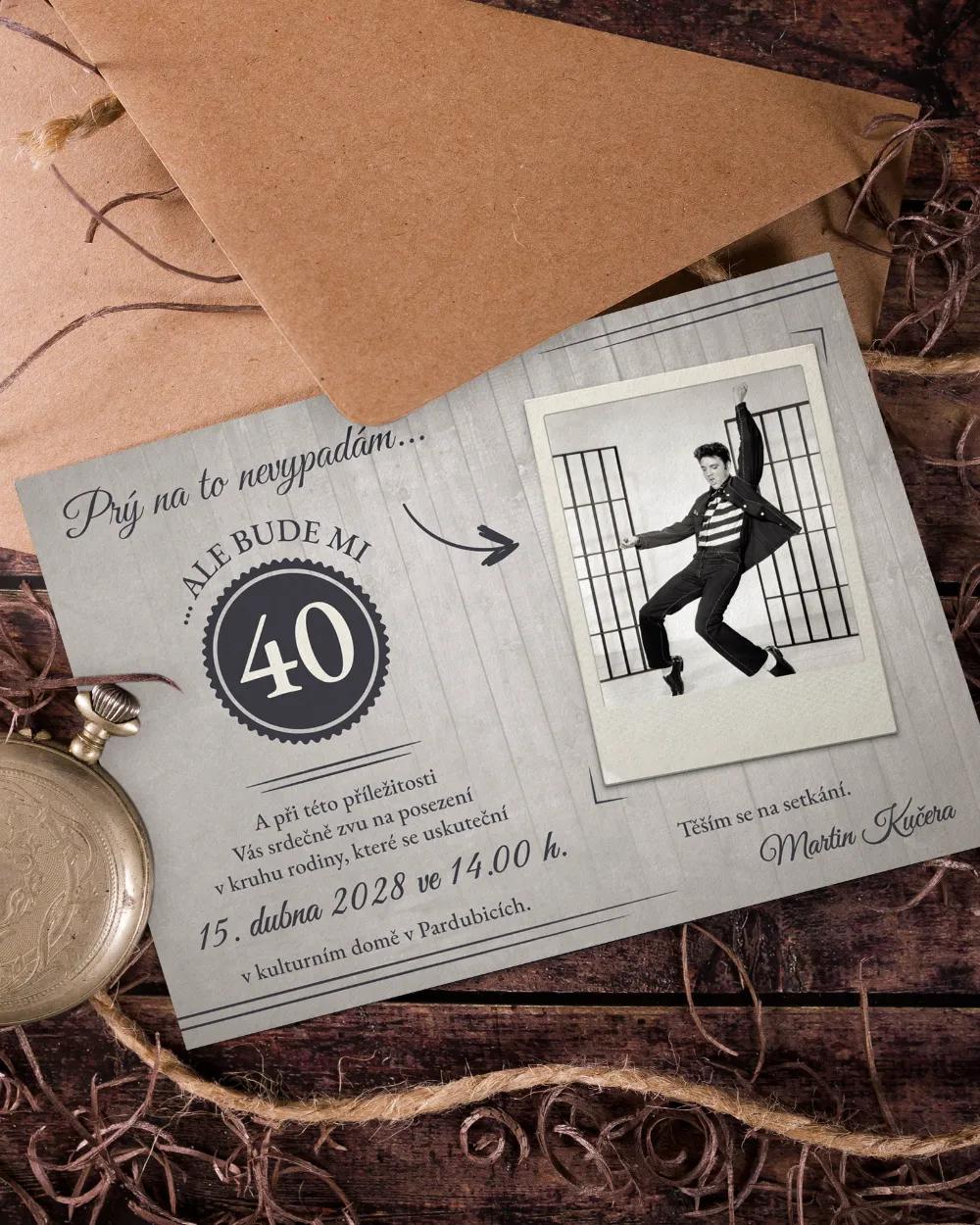 Pozvánka na jubileum s vlastní fotkou 5/7