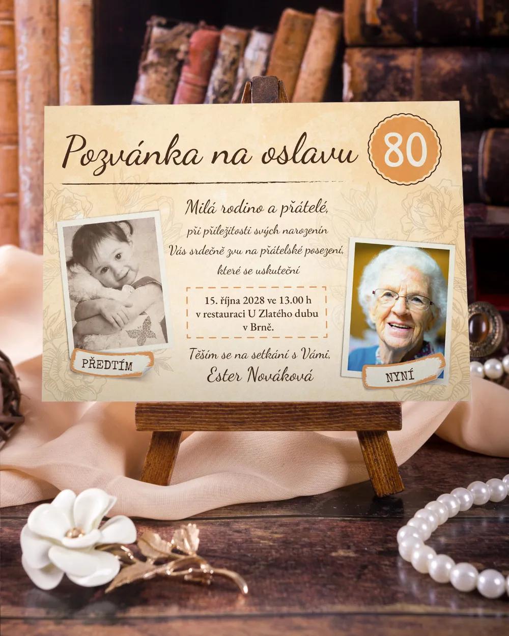 Pozvánka na narozeniny s vlastními fotkami