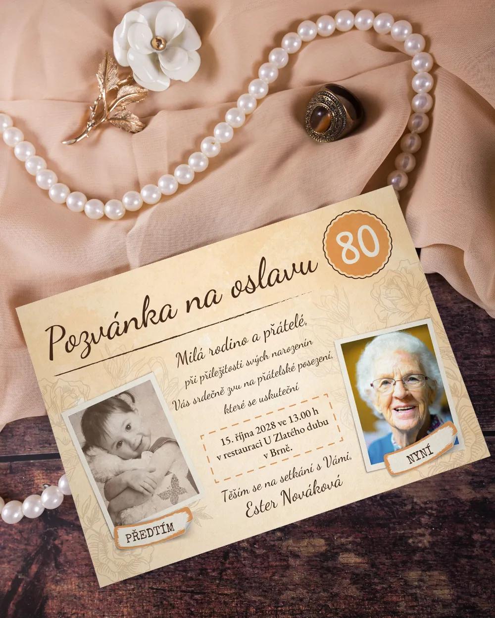 Pozvánka na narozeniny s vlastními fotkami 1/2