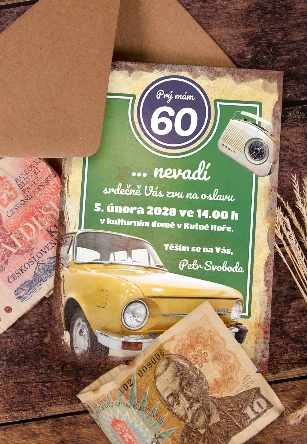 Pozvánka na narozeniny - České Retro 1/2