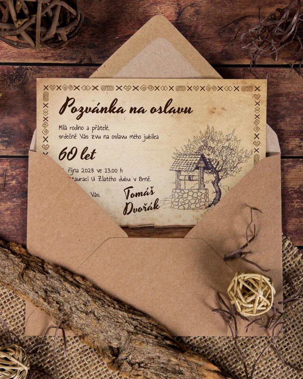 Pozvánka na narozeniny s lidovým motivem 5/6