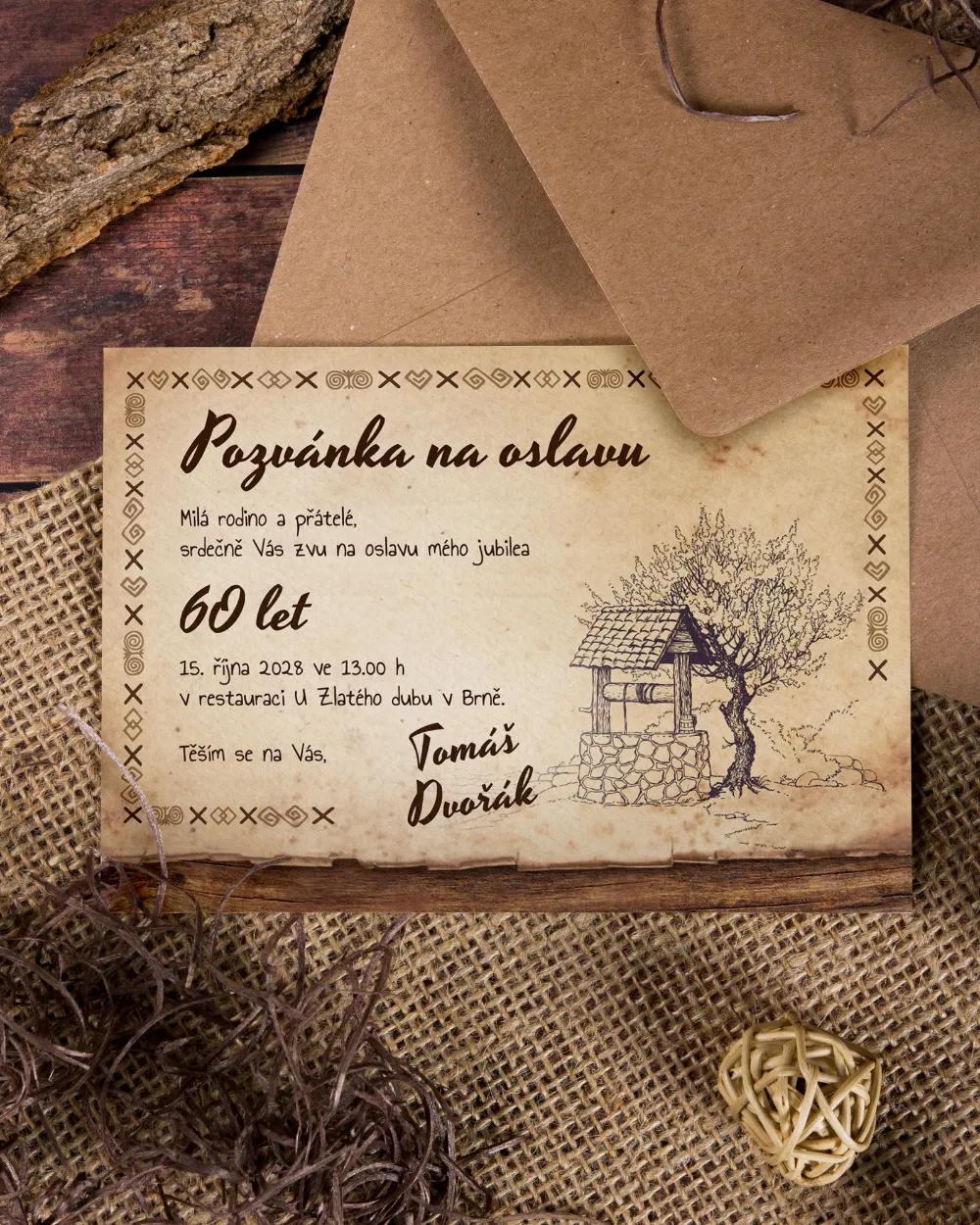 Pozvánka na narozeniny s lidovým motivem 4/6