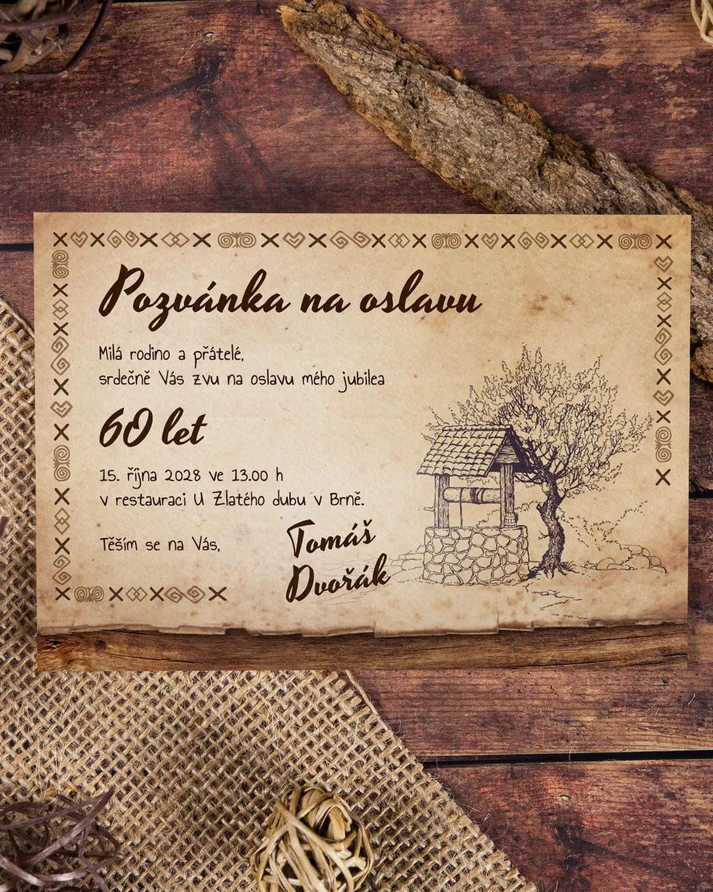 Pozvánka na narozeniny s lidovým motivem 1/6