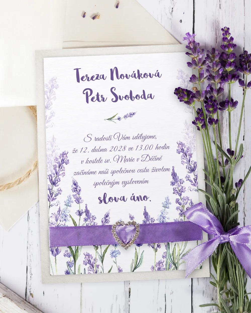 Svatební oznámení Levandule