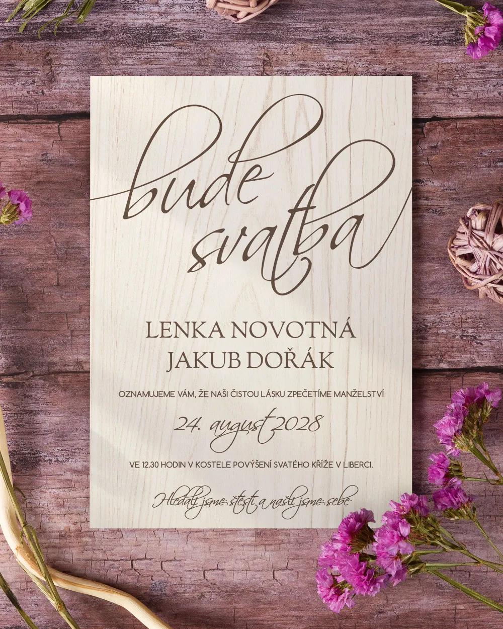 Svatební tiskoviny – Světlé Dřevo
