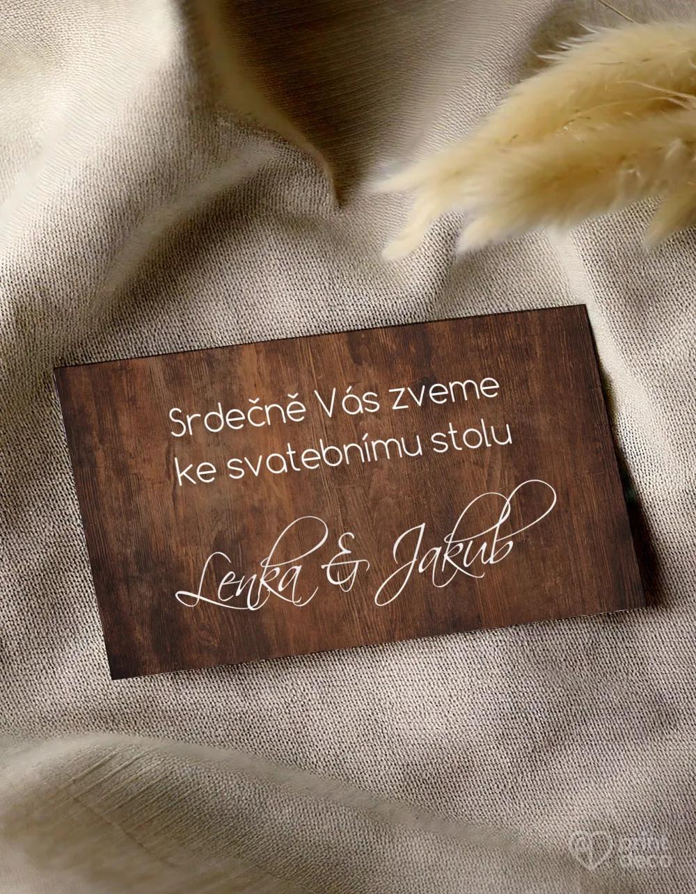 Pozvánky ke stolu – s motivem Dřevo (tmavě hnědé)