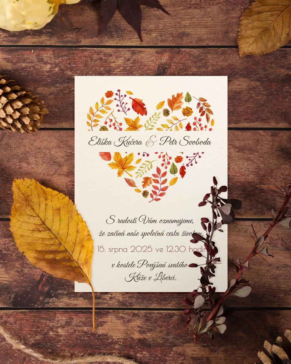 Pestrobarevné svatební oznámení Podzim I. 3/6