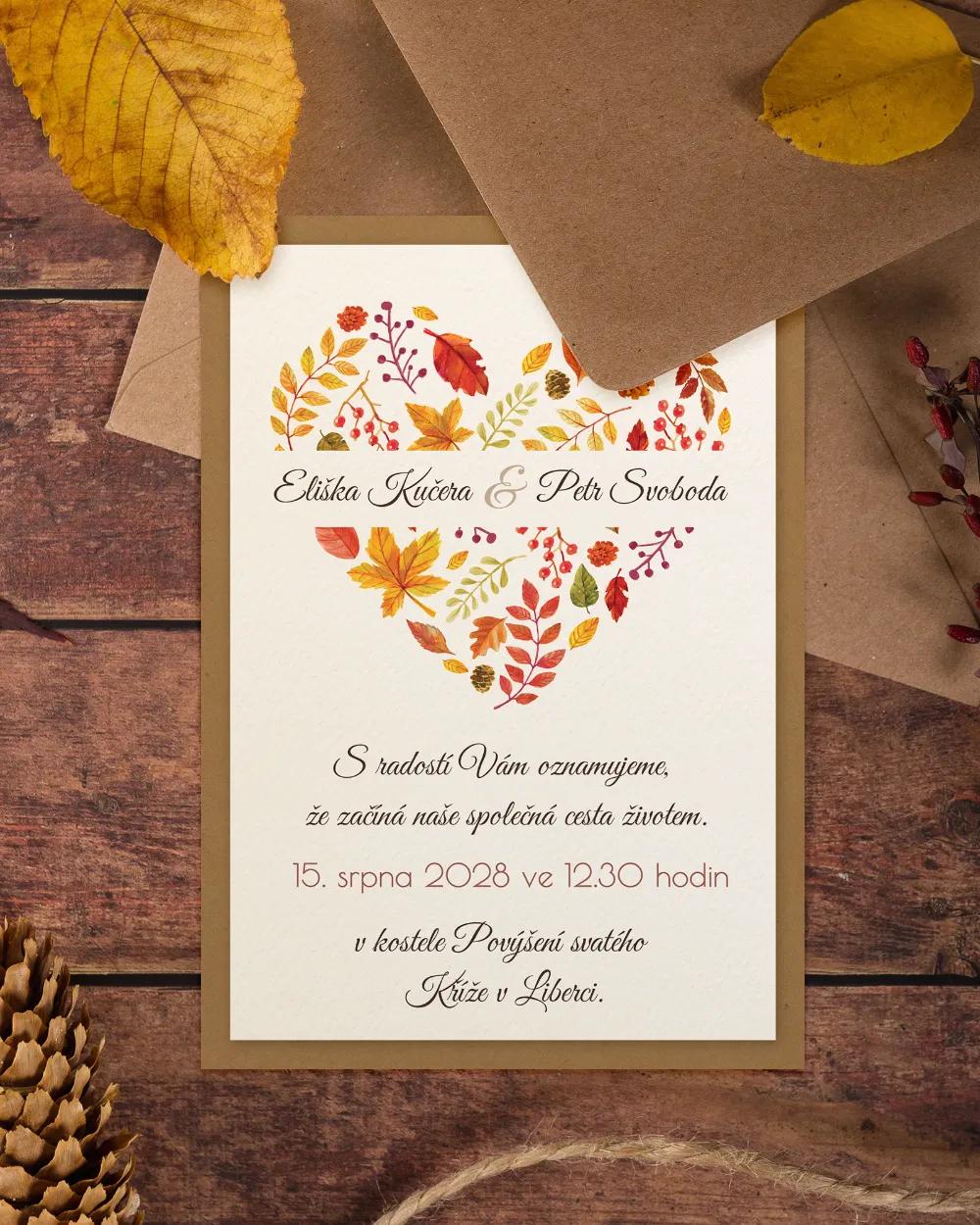 Pestrobarevné svatební oznámení Podzim I. 2/6
