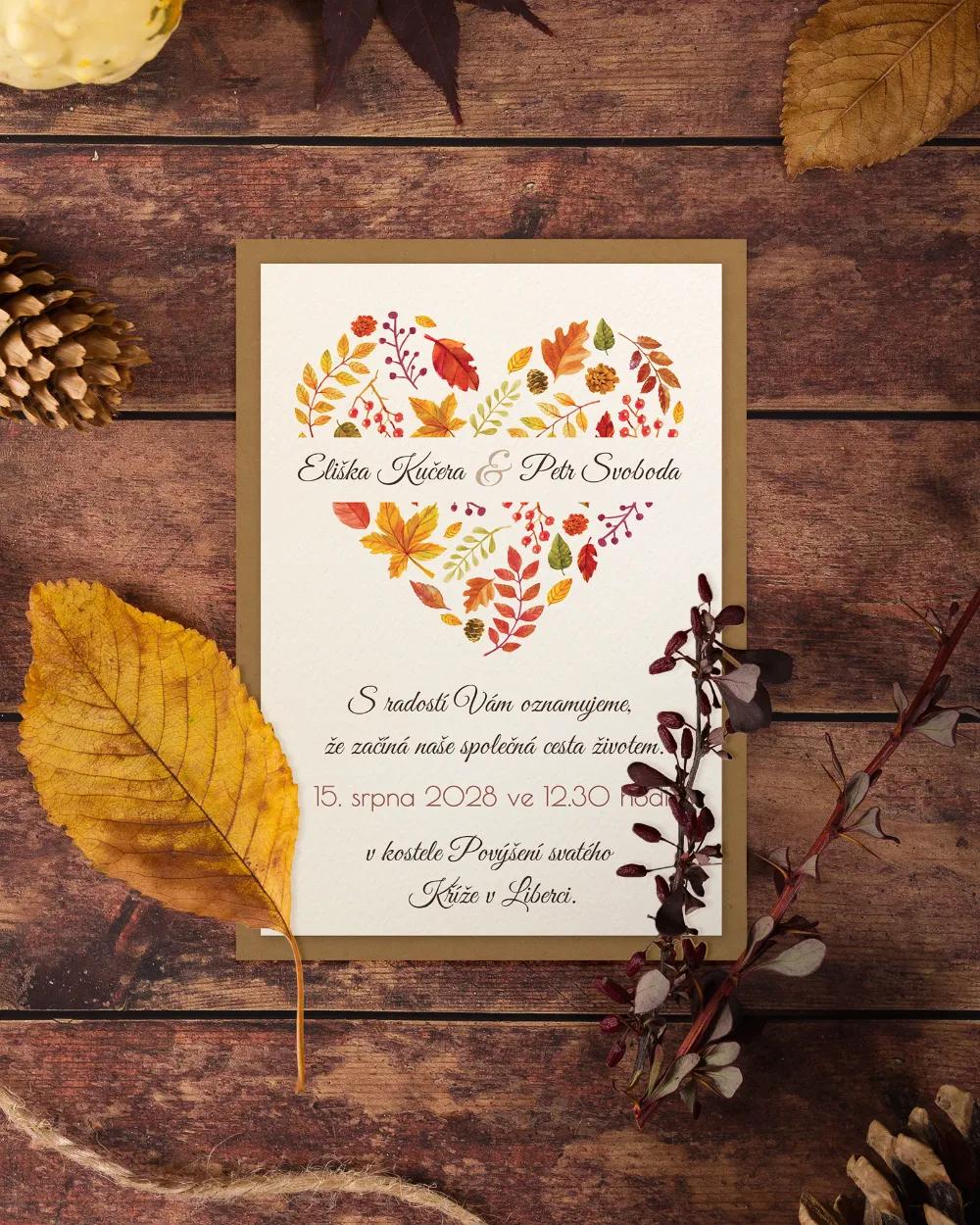 Pestrobarevné svatební oznámení Podzim I. 1/6