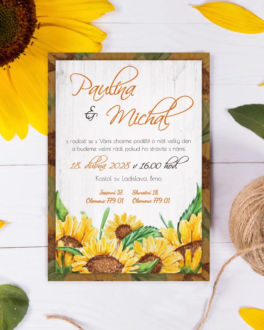 Svatební oznámení Slunečnice I 1/5