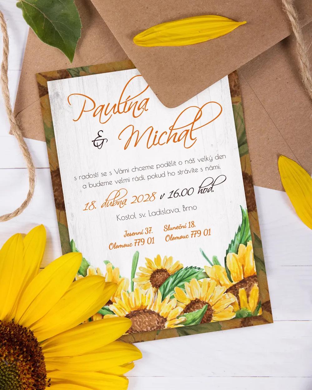 Svatební oznámení Slunečnice I 2/5