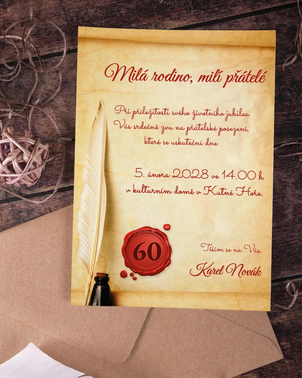 Pozvánka na narozeniny - Starý svitek 4/5