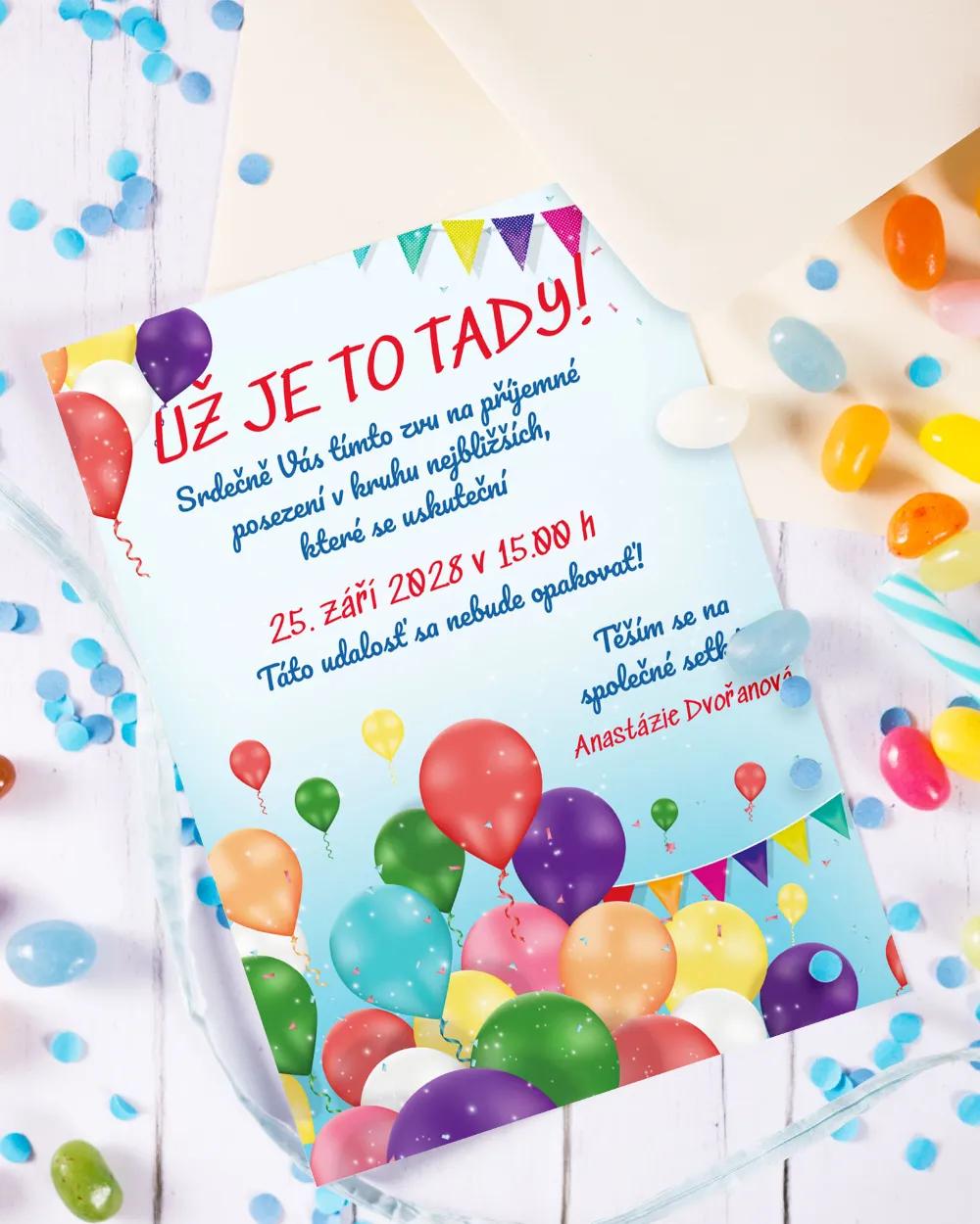 Pozvánka na narozeniny - Párty balóny 2/3