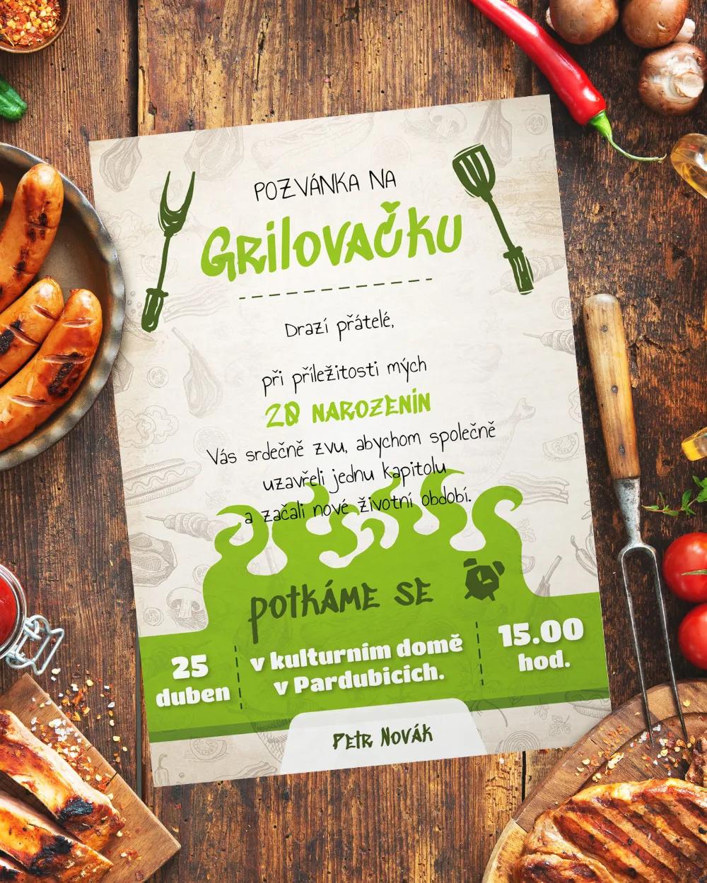 Pozvánka na narozeniny - Grilovačka I.