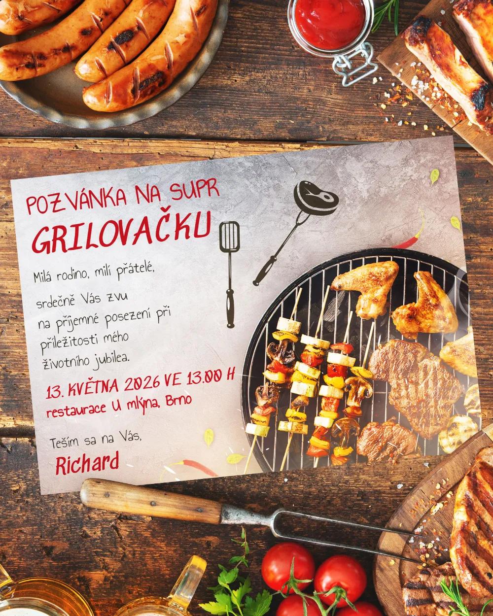 Pozvánka na narozeniny - Grilovačka II.