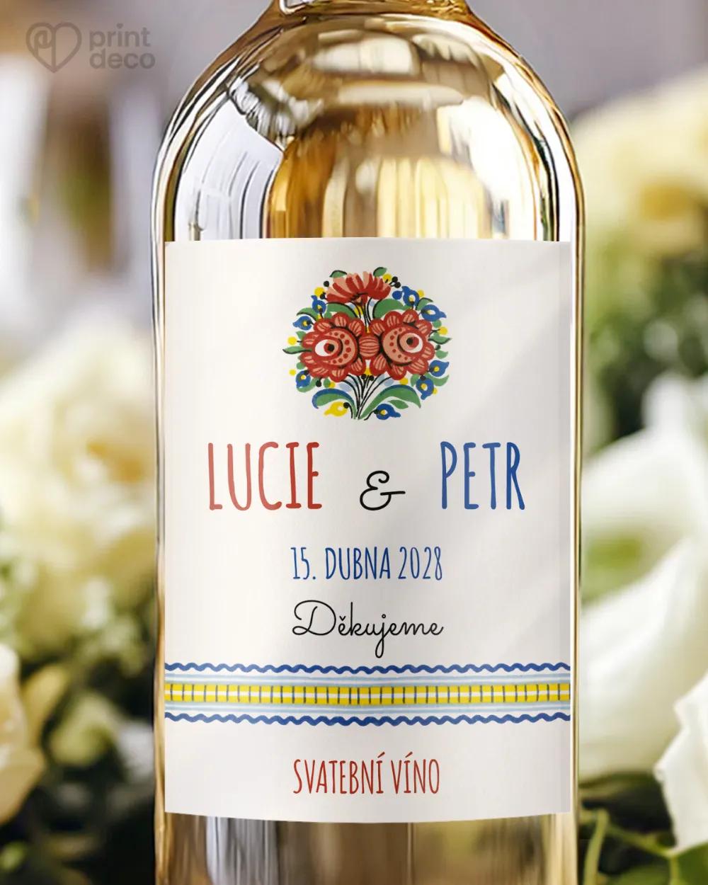 Svatební etikety s lidovým motivem IV