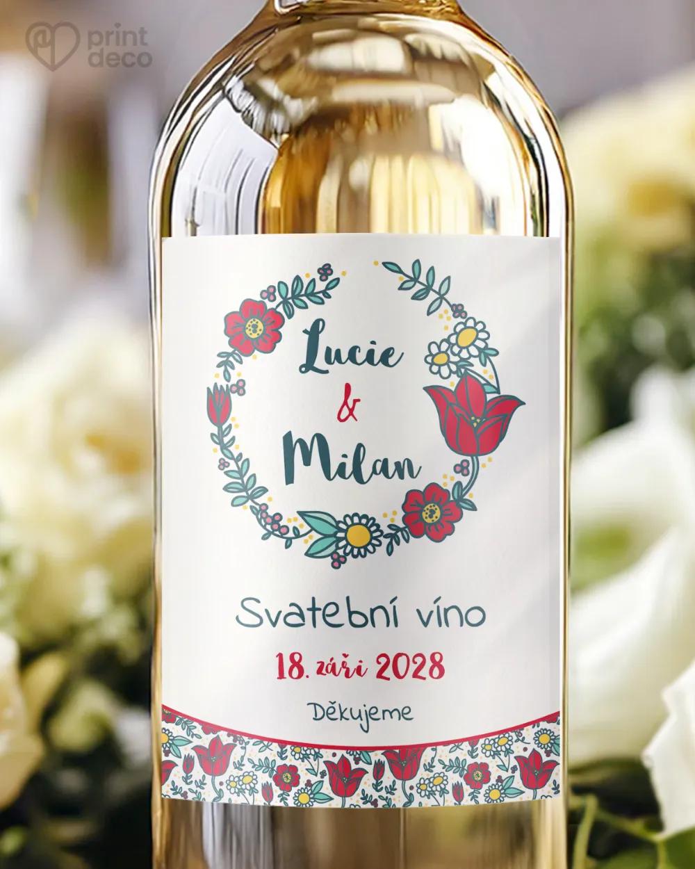 Svatební etikety Kreslené polní květiny IV.