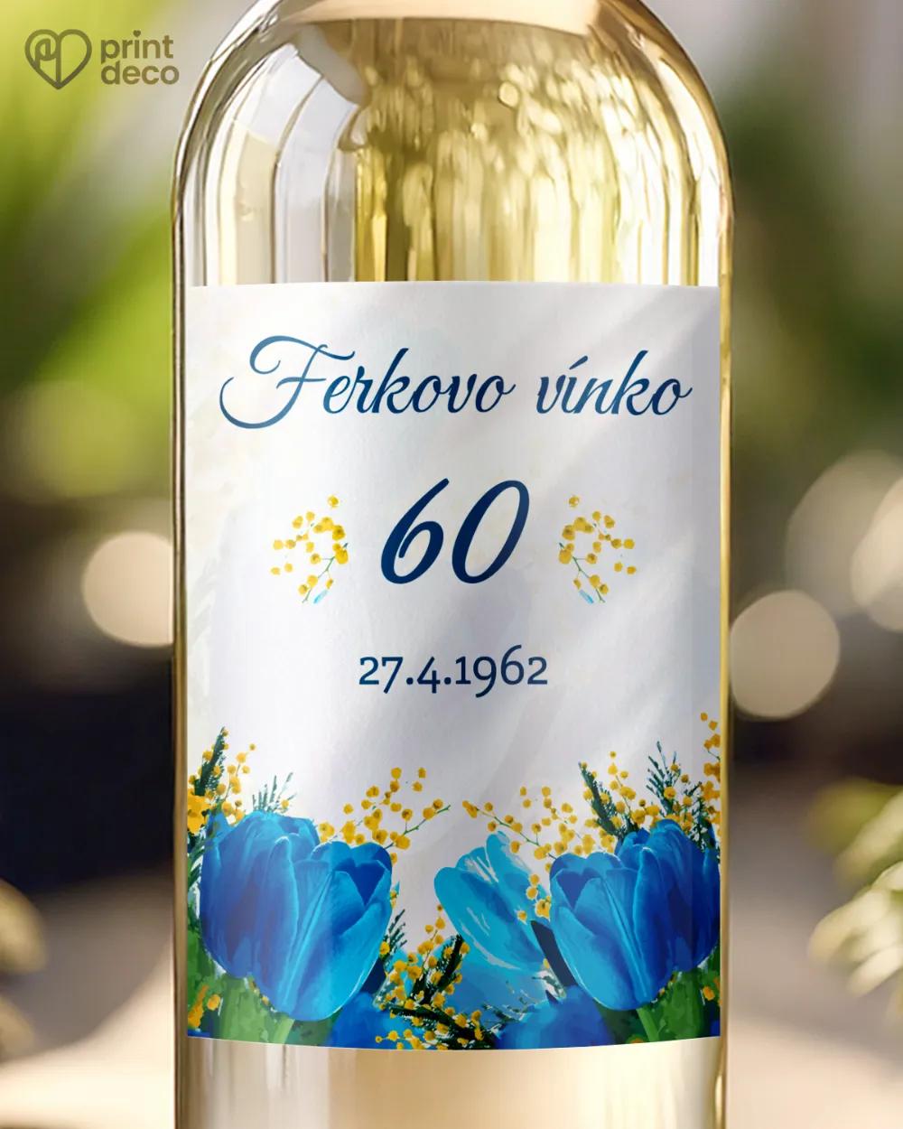 Etikety na láhve Tulipány