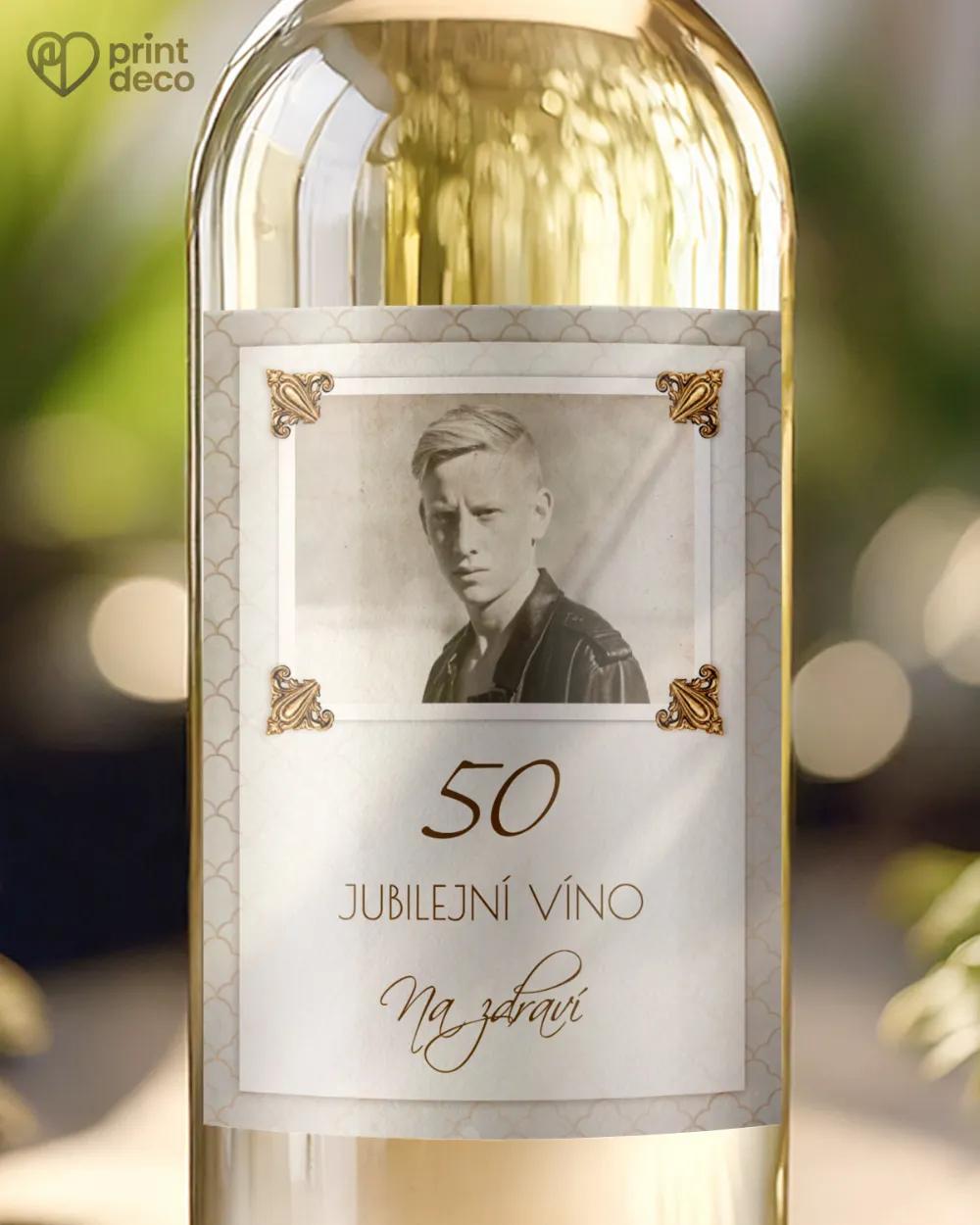 Etikety na láhve Vintage motiv III s fotkov