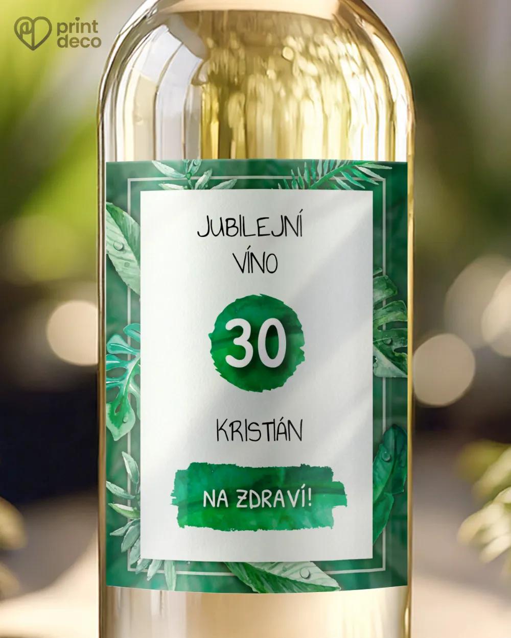 Etikety na láhve v přírodním Greenery stylu