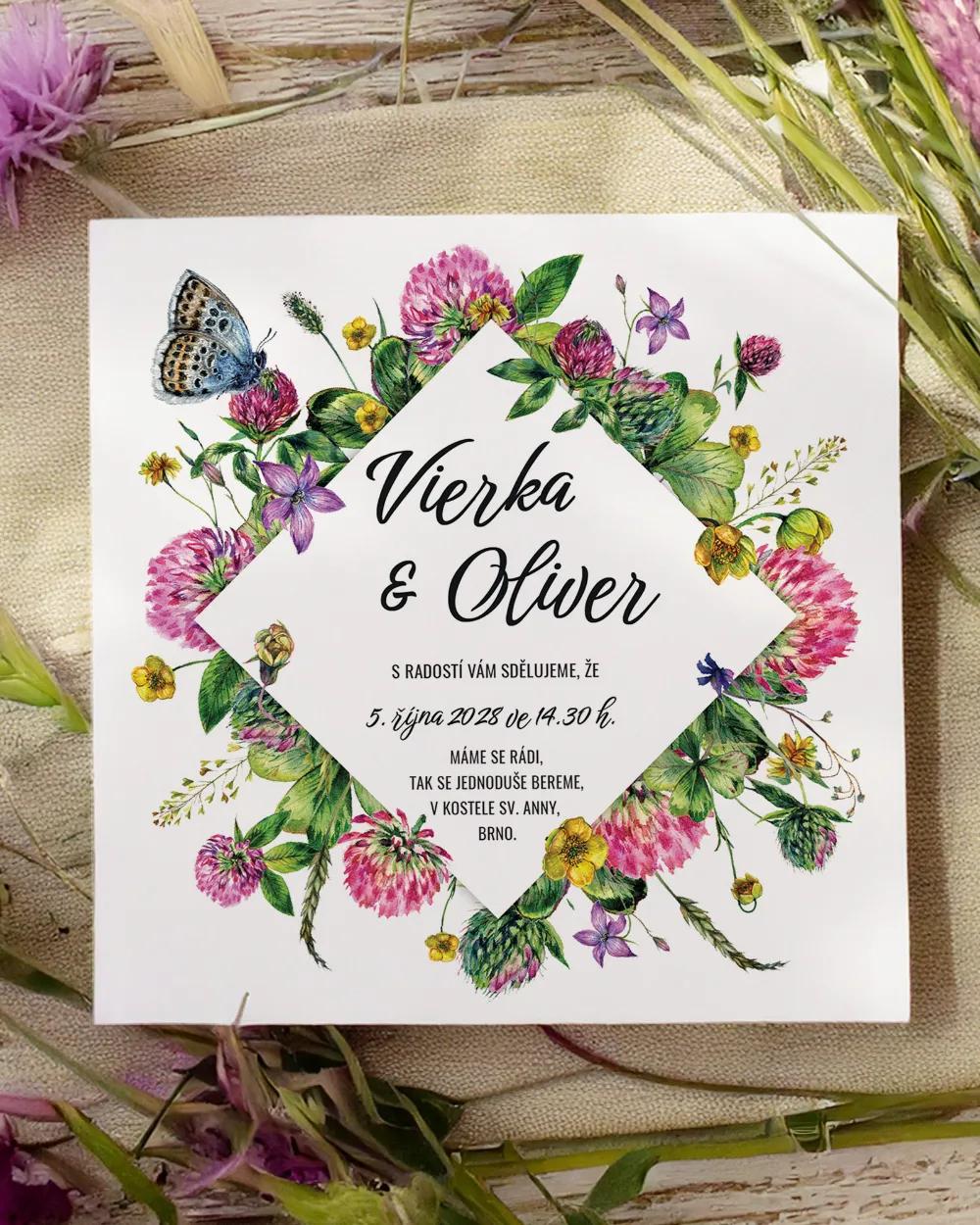 Svatební oznámení - Polní květiny 06