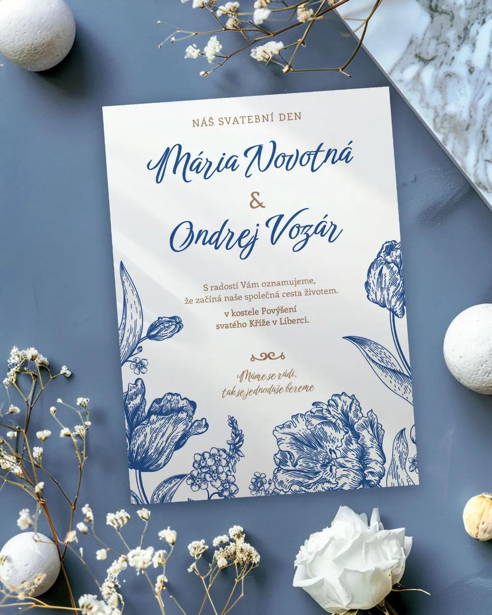 Svatební oznámení - Modré polní květiny 1/2
