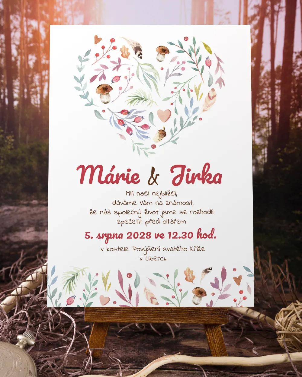 Svatební oznámení - Lesní plody 02