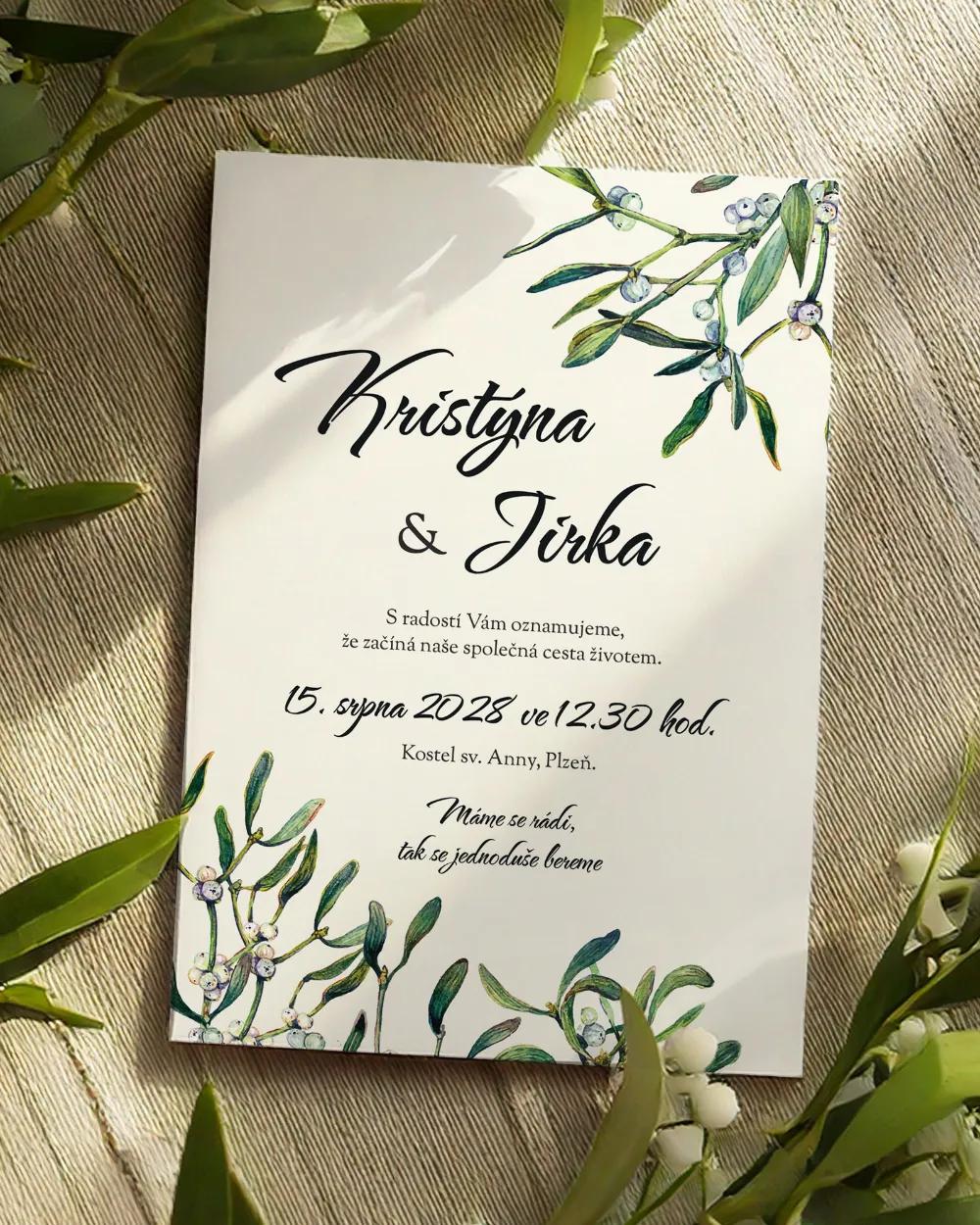Svatební oznámení - Jmelí