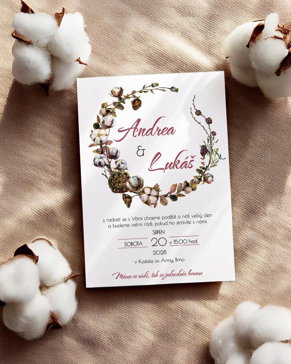 Svatební oznámení - Květ bavlny 1/2