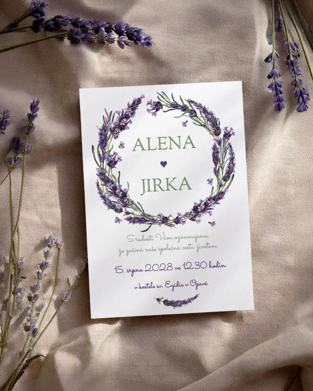 Svatební oznámení - Levandule 02 1/2