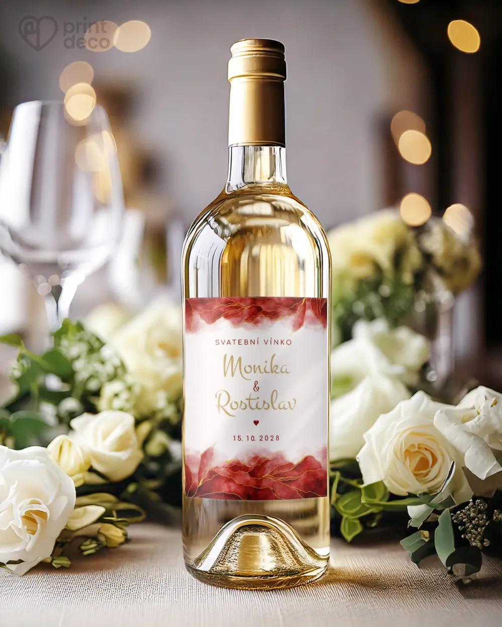 Svatební etikety – Abstrakt IV. Bordó 1/2