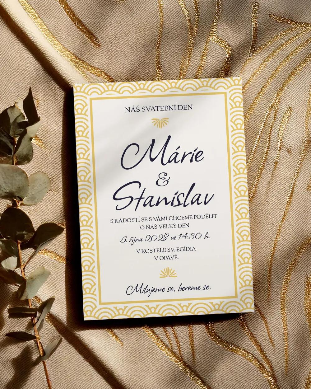 Svadobní ozámení Art Deco III. 1/2