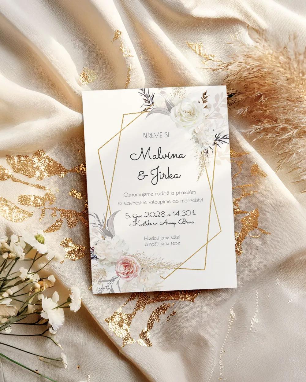 Svatební oznámení - Rozkvetlé květiny 01 1/2