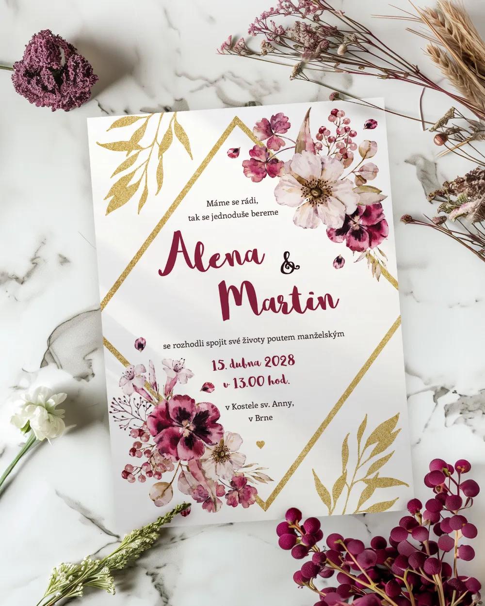 Svatební oznámení - Rozkvetlé květiny 02 1/2