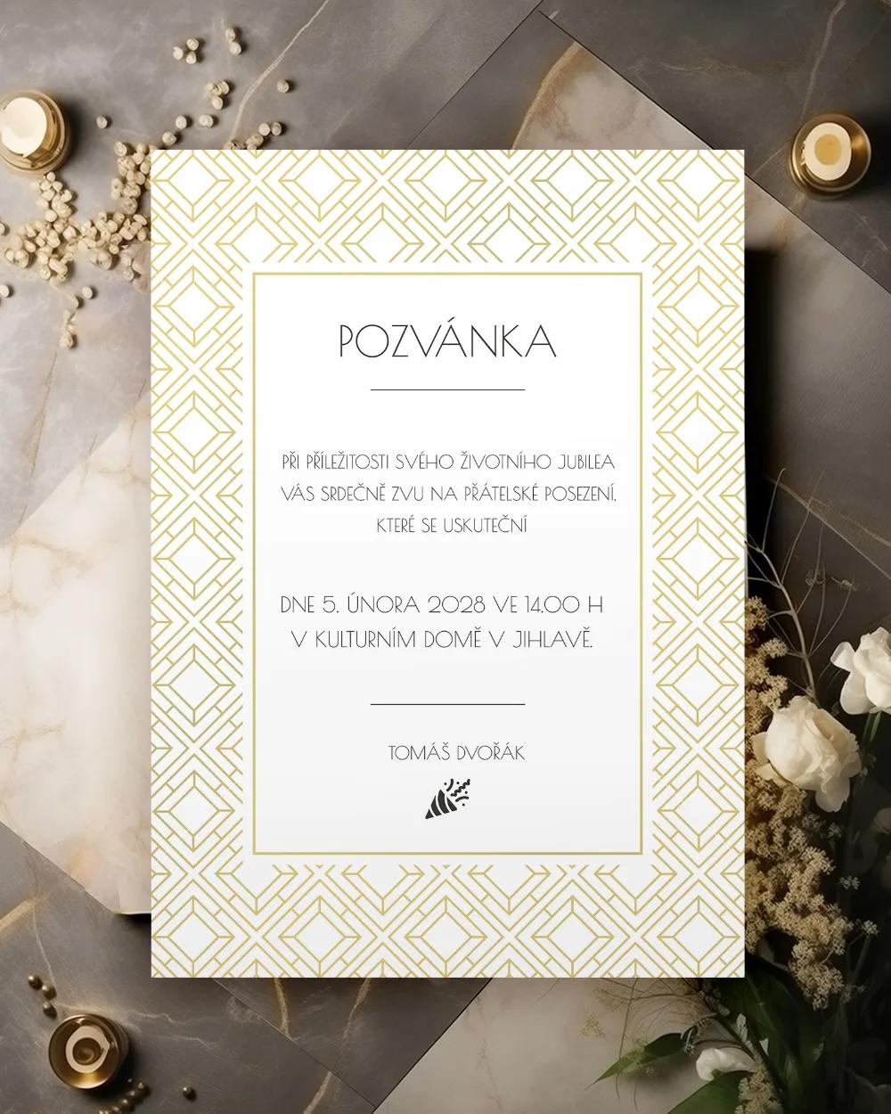 Pozvánka na narozeniny Art Deco 01