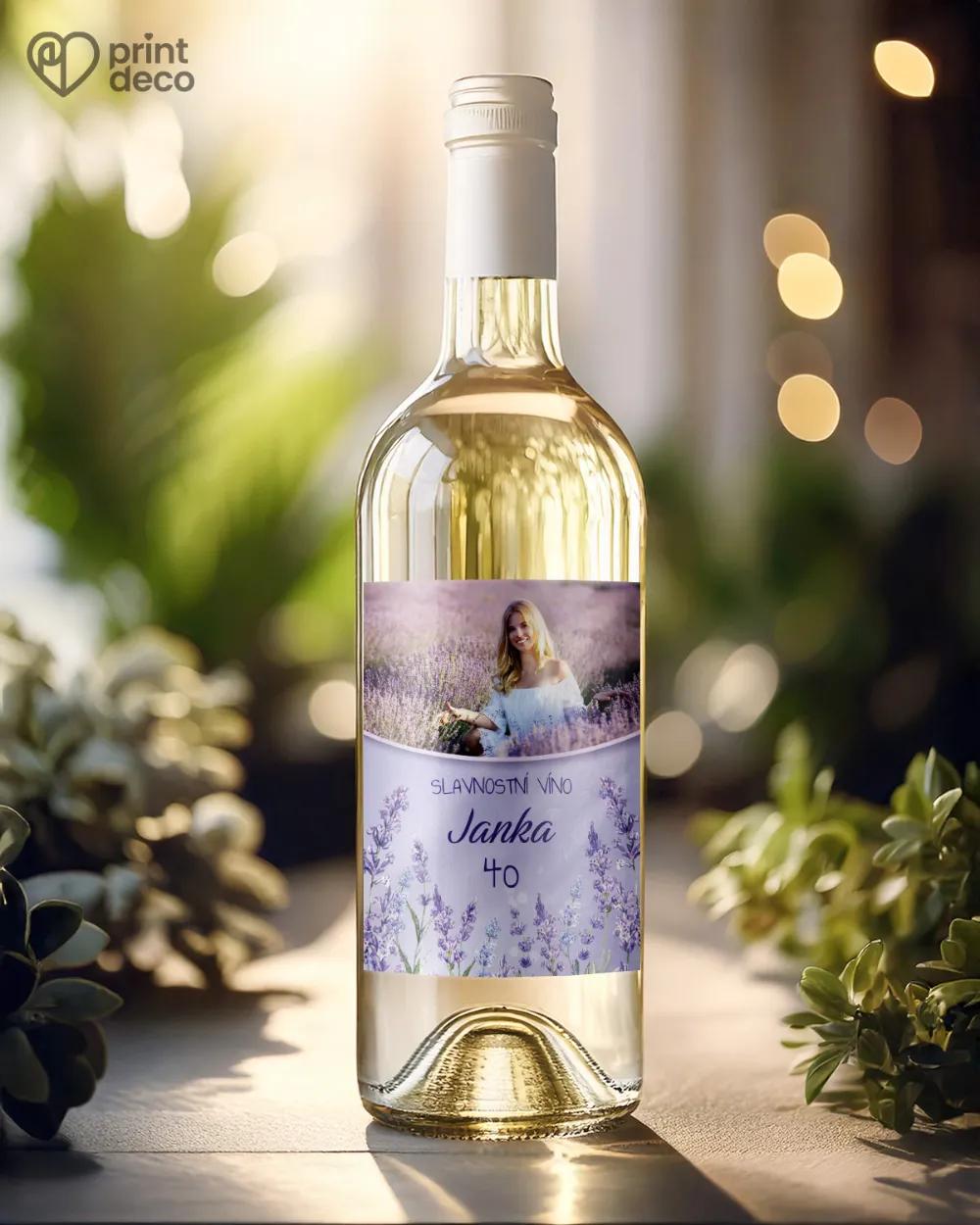 Etikety na láhve Levandule I. s fotografií 1/2