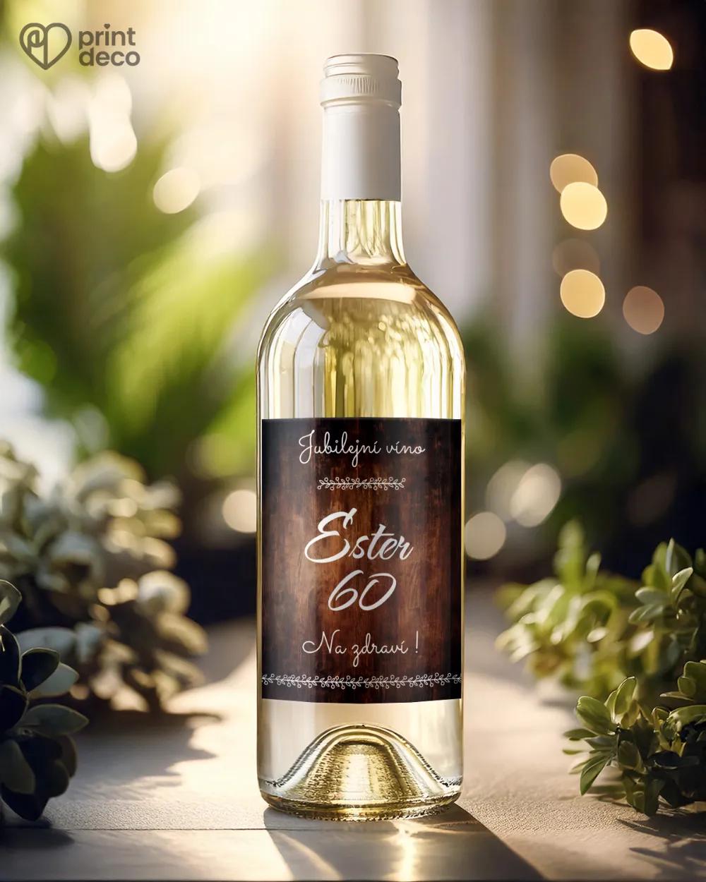 Etikety na láhve Tmavé dřevo 1/2