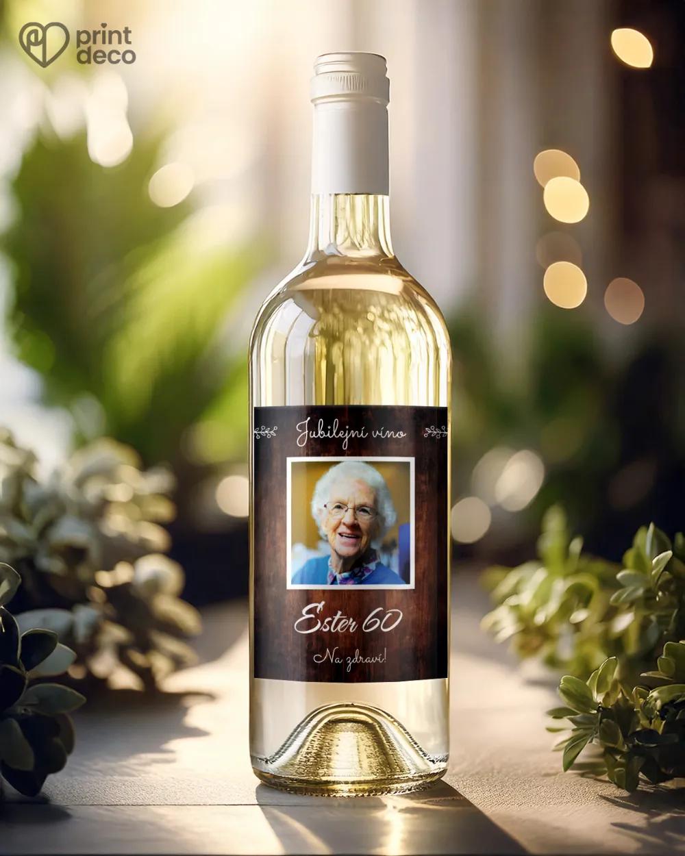 Etikety na láhve Tmavé dřevo s fotografií 1/2