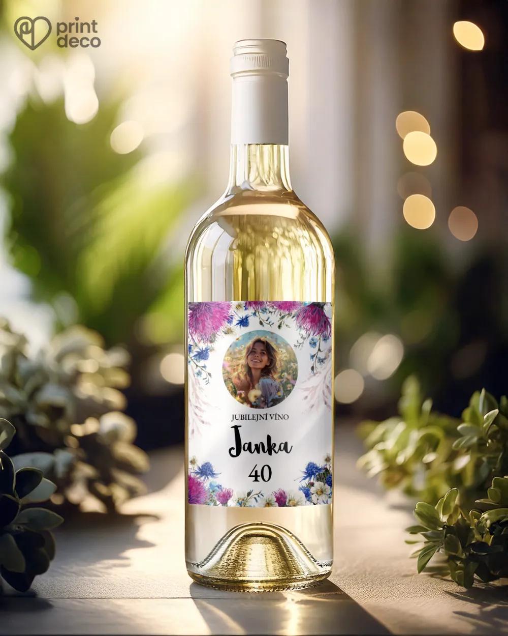 Etikety na láhve Polní květiny II. s fotografií 1/2