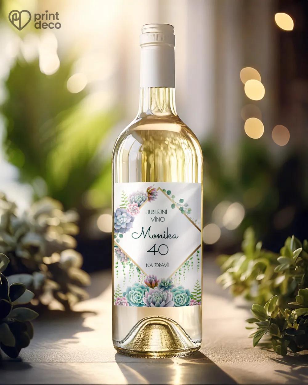 Etikety na láhve Sukulenty 1/2