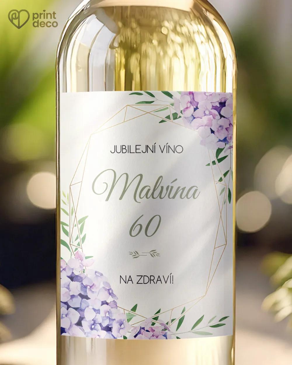 Etikety na láhve Hortenzie