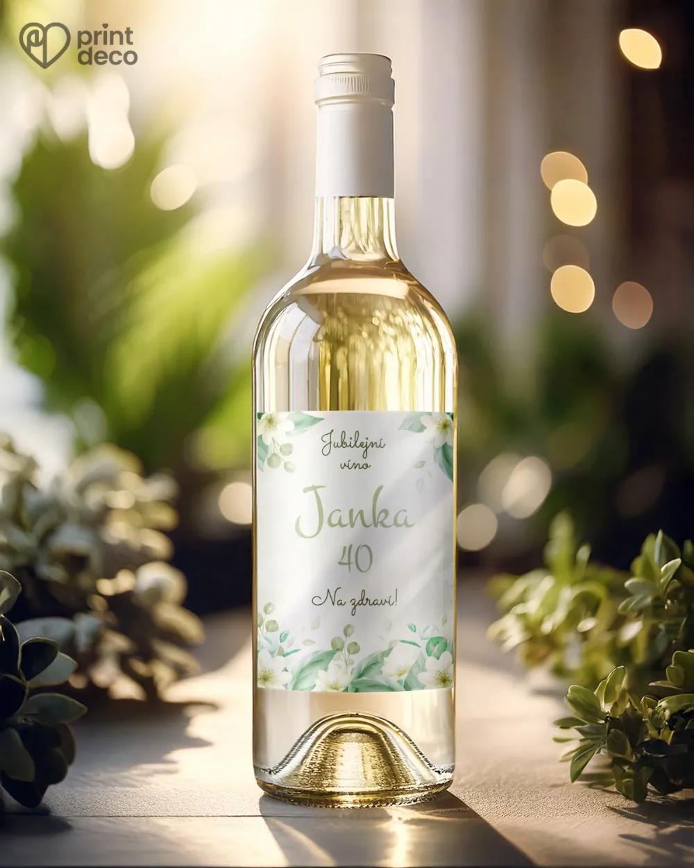 Etikety na láhve Bílé kvítky 1/2