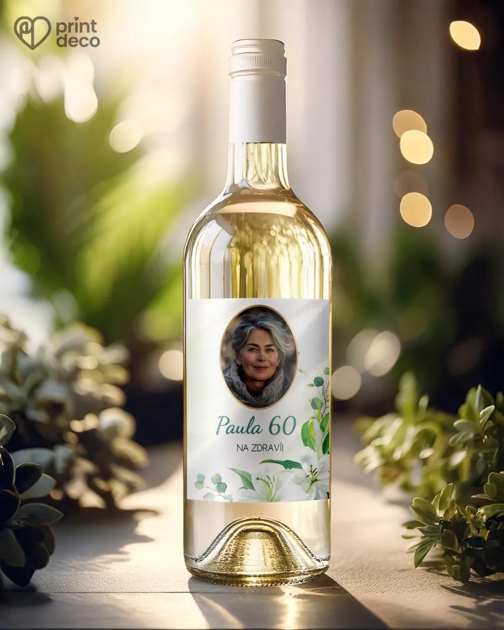 Etikety na láhve Bílé lilie s fotografií 1/2