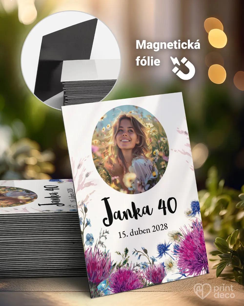 Památeční magnetky z oslavy Polní květiny II. s fotografií