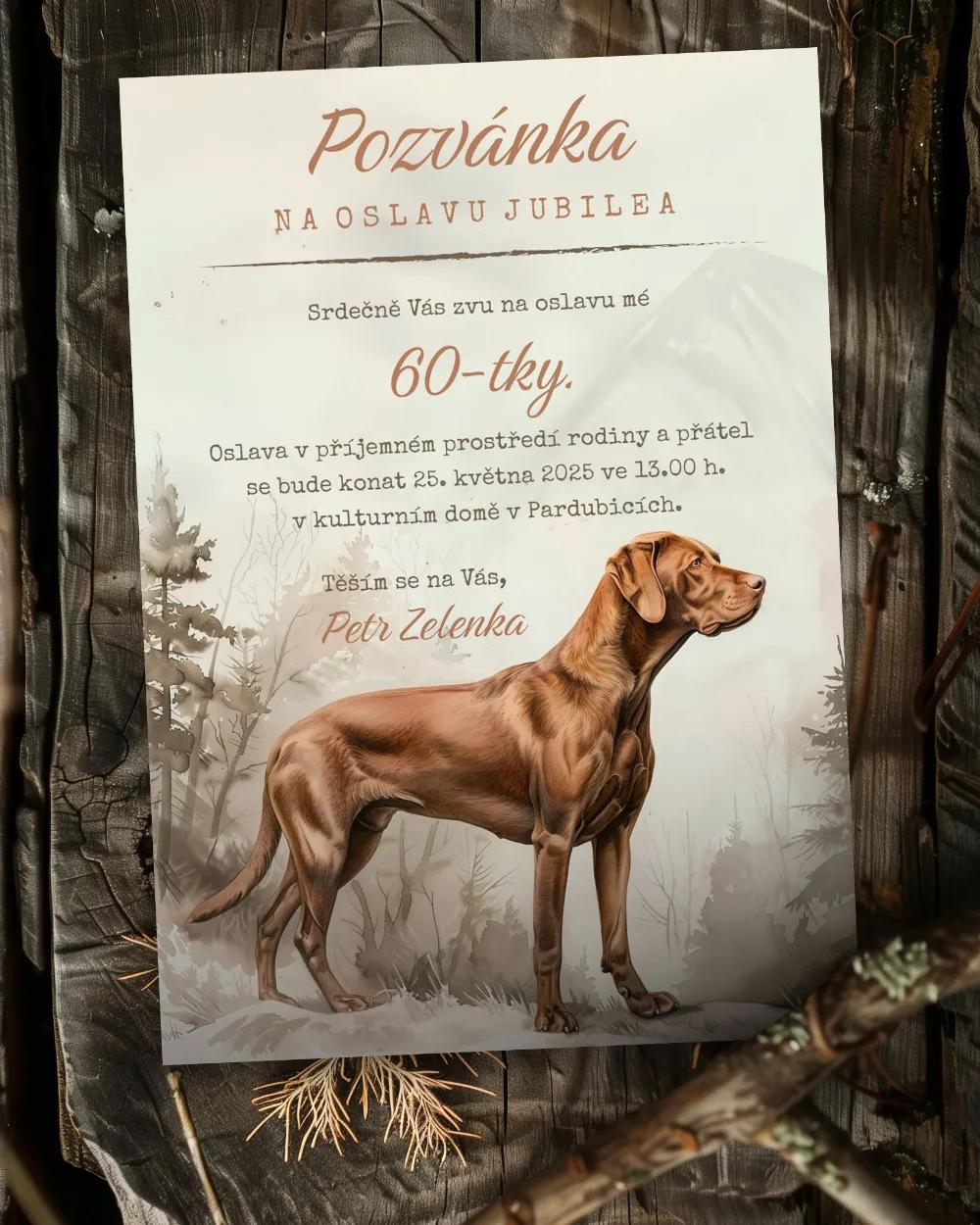 Pozvánka na narozeniny Lovecký pes 02