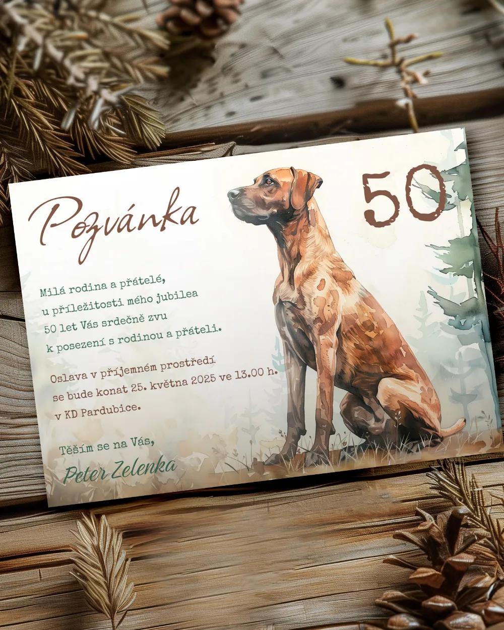 Pozvánka na narozeniny Lovecký pes 03